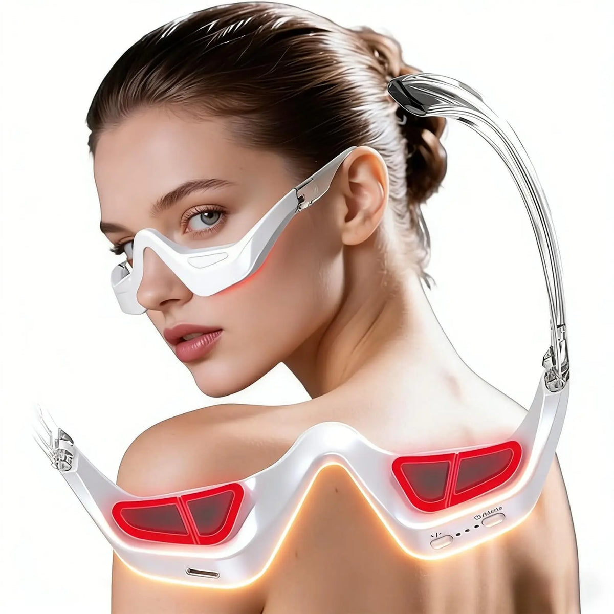 EMS Eye Massager 3D Red Light Eyecare Glasses Dark Circles Puffiness Wrinkles Reduction Eye Fatigue Relaxing Beauty Care Device