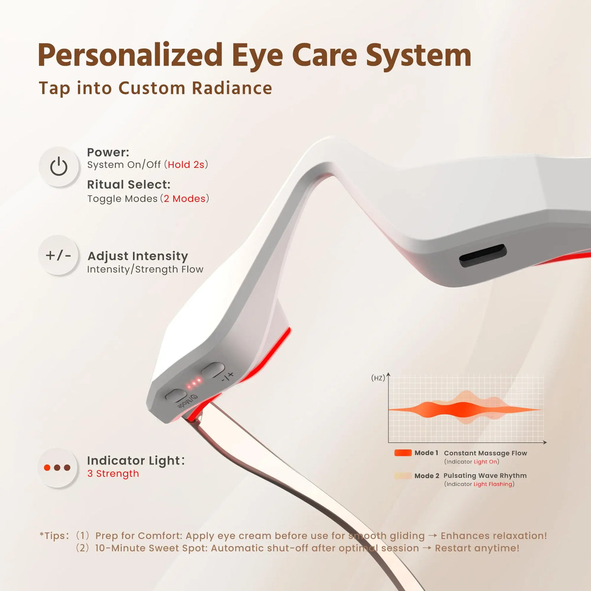 EMS Eye Massager 3D Red Light Eyecare Glasses Dark Circles Puffiness Wrinkles Reduction Eye Fatigue Relaxing Beauty Care Device