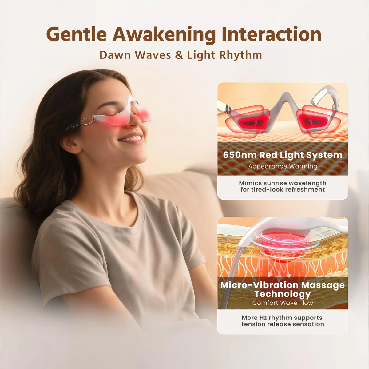 EMS Eye Massager 3D Red Light Eyecare Glasses Dark Circles Puffiness Wrinkles Reduction Eye Fatigue Relaxing Beauty Care Device